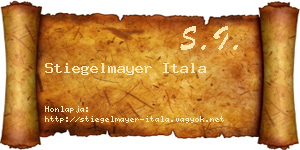 Stiegelmayer Itala névjegykártya